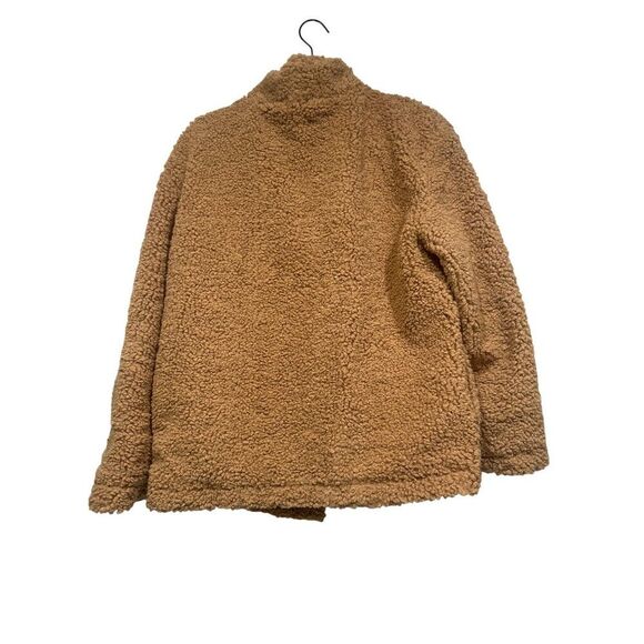 Grade & Gather Womens Teddy Coat Size L Brown Polyester Spandex Blend Made In Ch - Picture 2 of 7